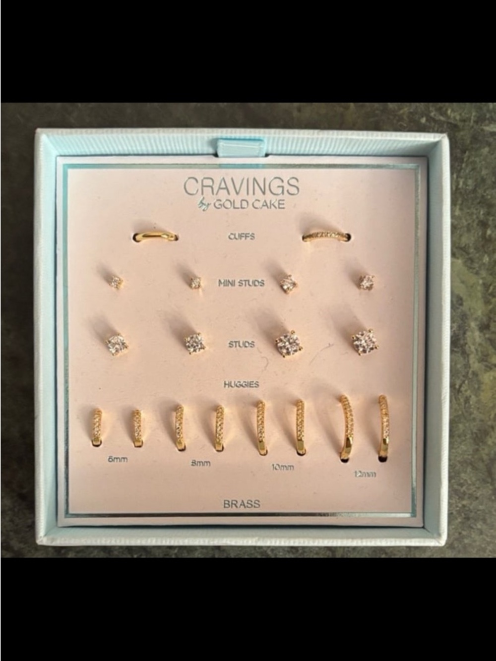 CRAVINGS by GOLD CAKE Brass Earrings Set
